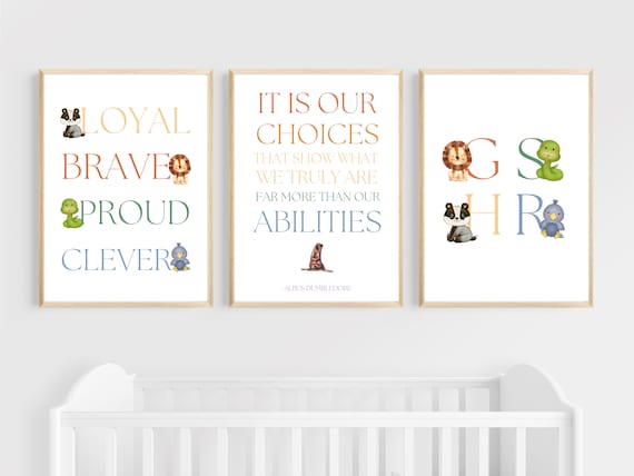 Magical HP House Themed Nursery Posters