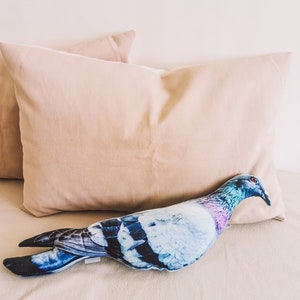Pigeon plush stuffed animal, Pigeon pillow realistic plush, Bird pigeon toy, Funny plush pidgeon cushions, Fun shaped decorative pillow image 2