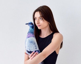 PIGEON Spielzeug Kissen Plüsch für neue Wohnkultur, Taube Kissen für lustige und verrückte Wohnkultur, Vogel Tier Samt Plüschtier für Kinderzimmer oder Kinderzimmer