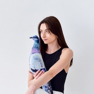 Jouet PIGEON Oreiller en peluche pour une nouvelle décoration intérieure, Oreiller colombe pour une décoration amusante et folle, Peluche oiseau en velours pour chambre d&#39;enfant ou chambre d&#39;enfant