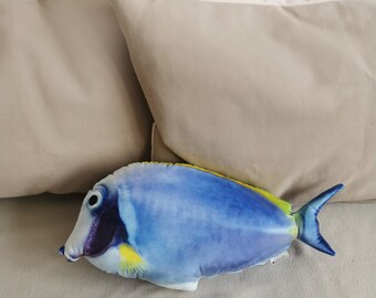 Einhorn Fisch Kissen: Blue Ocean Decor, Geschenk für Fischer