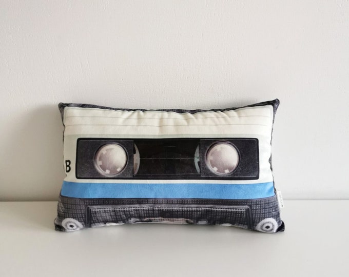 Retro Cassette Tape Pillow: Funny Velvet Party Decor Cushion