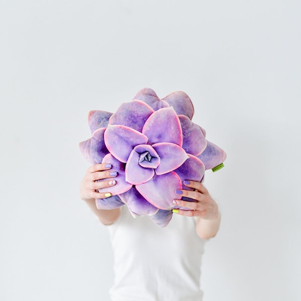 Velvet Succulent Pillow: Modern Decorative Cushion