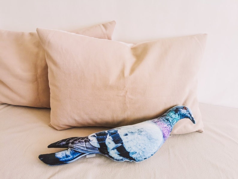 Pigeon plush stuffed animal, Pigeon pillow realistic plush, Bird pigeon toy, Funny plush pidgeon cushions, Fun shaped decorative pillow zdjęcie 2