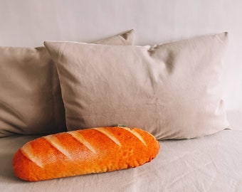 Bread plushie for funny gift, Teenager room decor pillow baguette