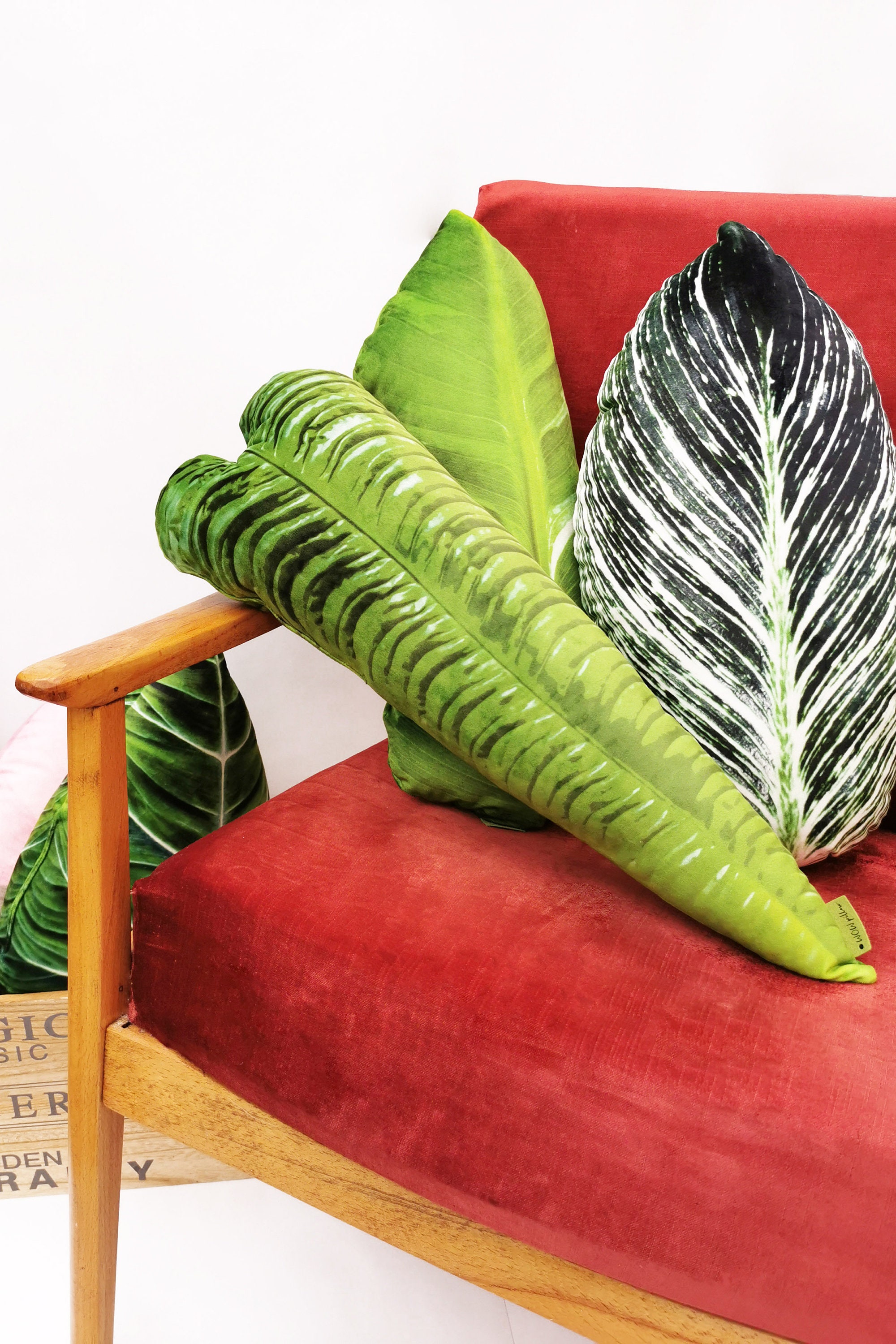 Leaf shaped pillow Anthurium leaf Decorative velvet tropical Etsy