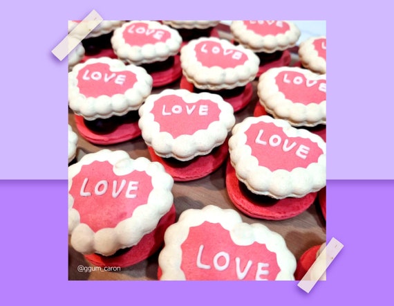 printable template lace heart for macaron or icing etsy