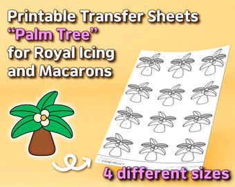 Hojas Transferibles Imprimibles "Palmera" para Glasé Real y Macarons