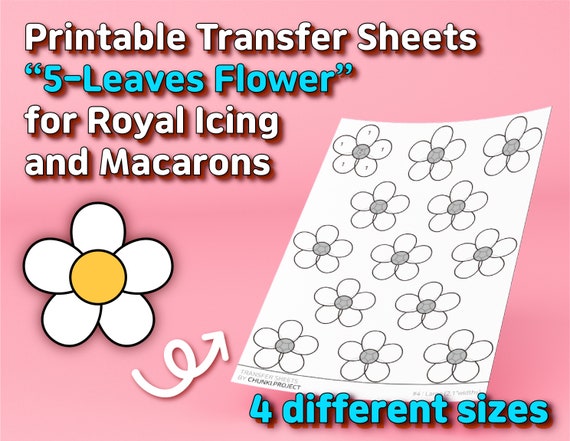 Printable Transfer Sheets 5-leaves Flower for | Etsy
