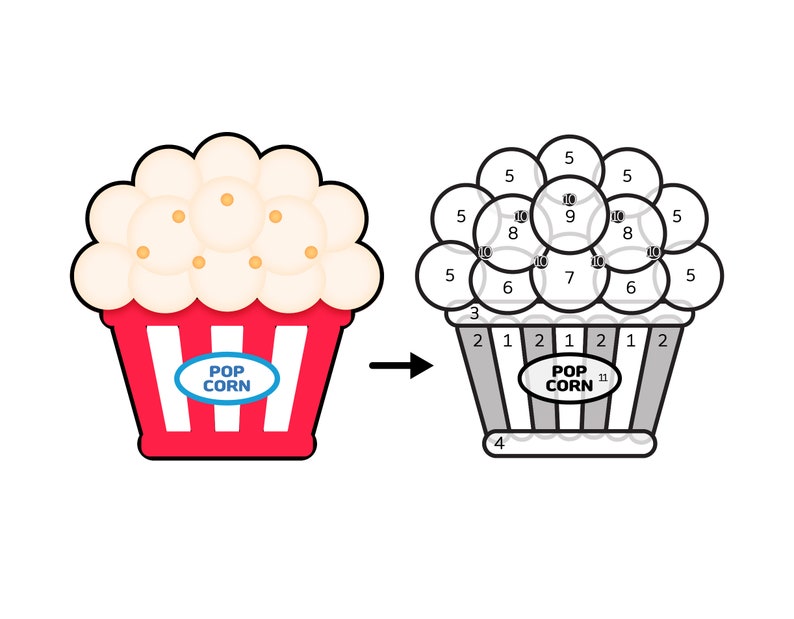 Homemade Popcorn Printable Printable Template popcorn Design for Macaron or - Etsy