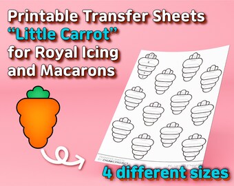 Printable Template "Easter day Carrot" for Macaron or Icing Transfer
