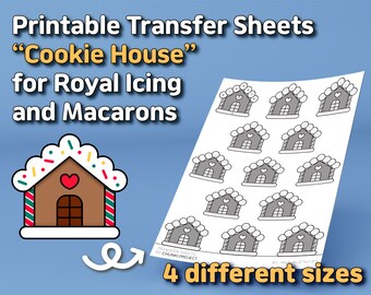 Printable Transfer Sheets "Cookie House" for Royal Icing and Macarons
