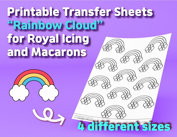 Printable Transfer Sheets rainbow Cloud for Royal | Etsy