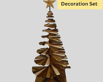 Christmas Tree, Eco Friendly and Modern Christmas Tree , Alternative pine wood Christmas Treee | 220 cm Height Round Base