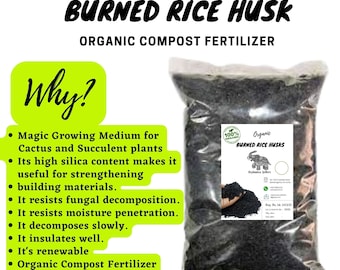 RICE HUSKS CHARCOAL BURNED Hydroponic Growing Substrate Natural Plant fertilizer 