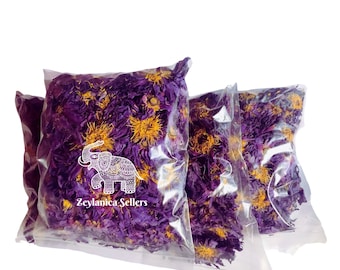 Organic Egyptian Blue Lotus Flowers, Whole & Crushed