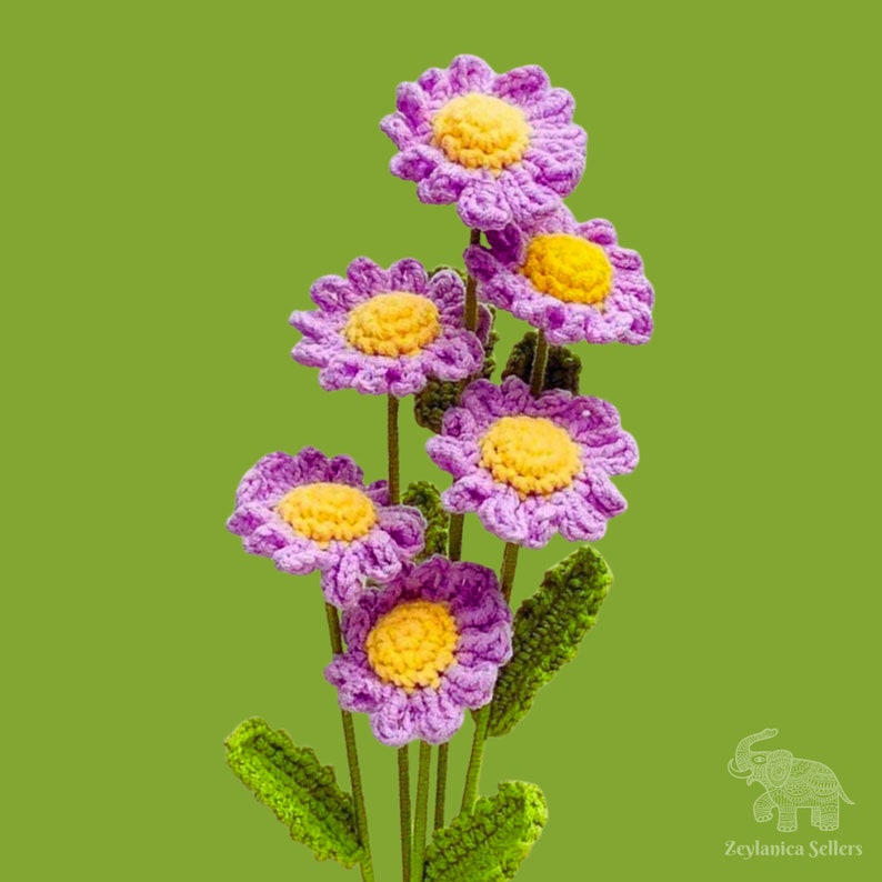 20 Crochet Daisy Boutique Woven Flowers Knitted Cute Flowers Etsy