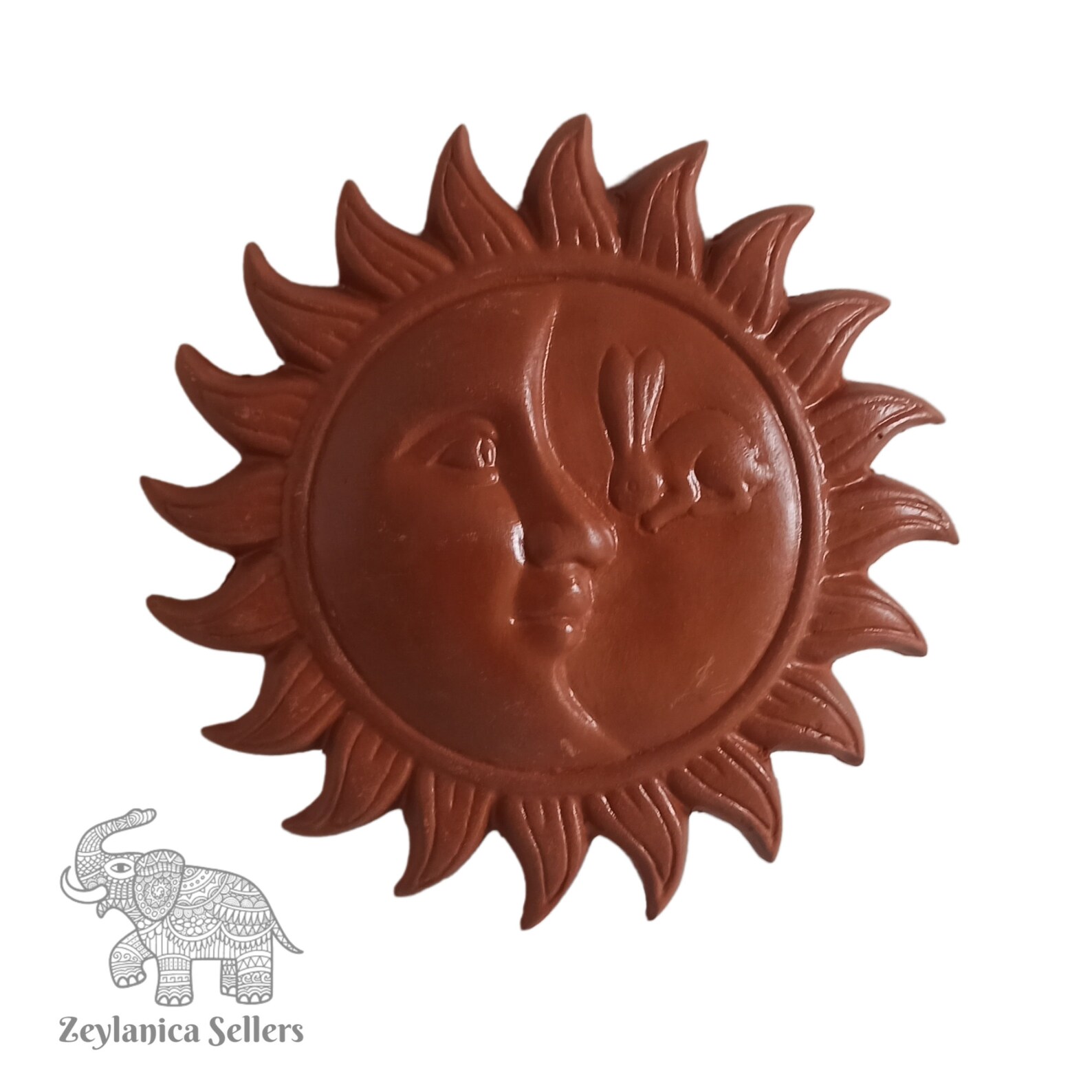 Terracotta Sun and Moon Sun Face Pottery Wall Hanging - Etsy