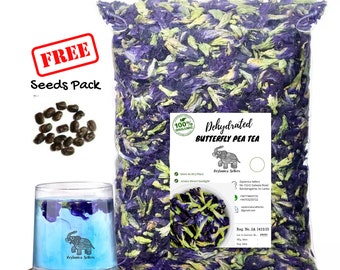 Butterfly Pea, Clitoria ternatea 1KG BULK, Premium Qulity Air Dehydrated, Organic Whole Flower ,Detox Tea