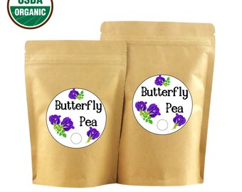 30 Butterfly Pea Flower Jumbo Tea Bags • No Additives, Pesticides, or Chemicals • Organic