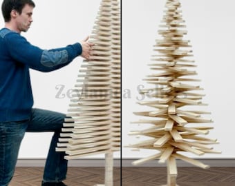 Handmade Oak Wood Christmas Tree - Modern Sustainable Fir