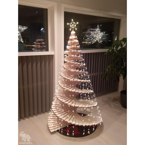 5FT-8FT Full Zweig (weitere Größen erhältlich) Holz Weihnachtsbaum mit runder Basis