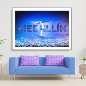 Medellin Colombia Printable Wall Art, Gallery Wall Set, Lightning Photography, Colombia Art, Digital Download Art