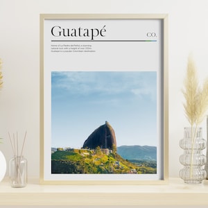 Guatape Colombia Poster, El Peñol, Medellin, Colombia Wall Art, Colombia Print, Colombia Photography, Colombia Wall Decor Digital Download