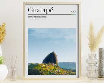 Guatape Colombia Poster, El Peñol, Medellin, Colombia Wall Art, Colombia Print, Colombia Photography, Colombia Wall Decor Digital Download