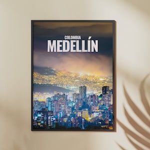 Medellin Colombia Poster, Medellin Cityscape, Colombia Wall Art, Colombia Print, Colombia Photography, Colombia Wall Decor, Digital Download