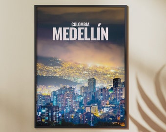 Medellin Colombia Poster, Medellin Cityscape, Colombia Wall Art, Colombia Print, Colombia Photography, Colombia Wall Decor, Digital Download