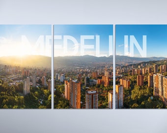 Colombia Medellin Print Set of 3 / Drone Photography / Aerial Photography / Printable Wall Art / Digital Download / Wall Decor