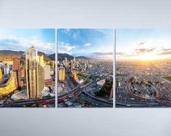 Bogota Colombia Wall Art, Photography Prints, Aerial Photography, Set of 3 Prints, Oversized Wall Art, Printable Wall Art, Digital Download