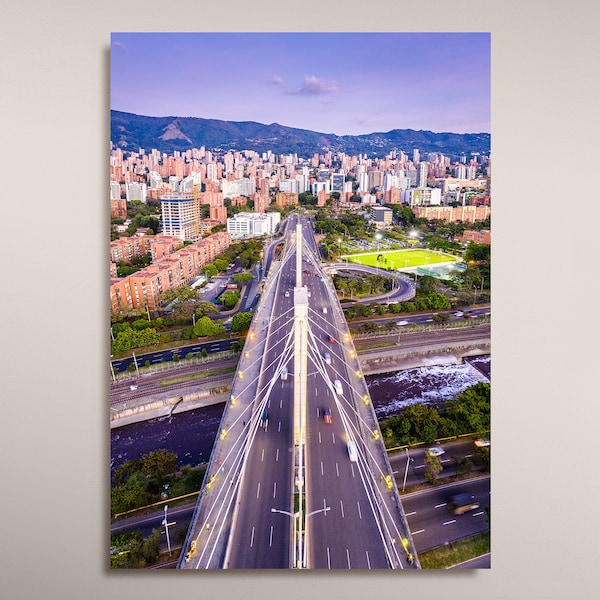 Medellin Colombia Printable Wall Art / Bridge Photography / Medellin Poster / Colombia Art / Wall Decor / Digital Download / Office decor