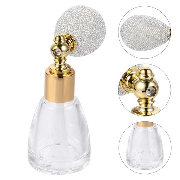 10ml/15ml Spray powder airbag Bottle Vintage Refillable Perfume Atomizer Glass Powder Mist empty Cosmetics Dispenser RandomColor