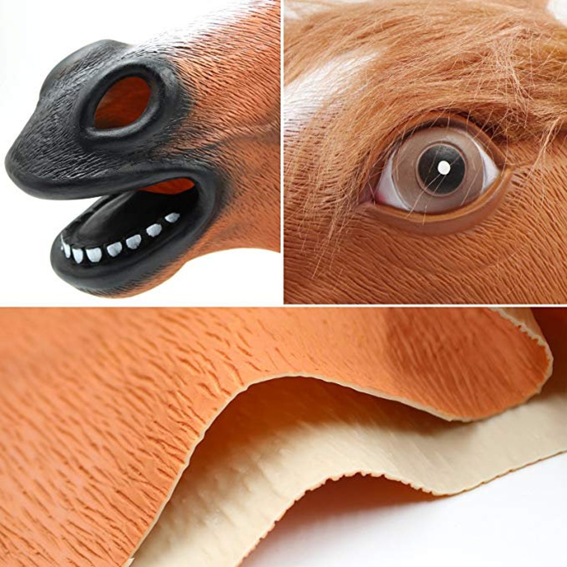 Brown Horse Mask Full Head Rubber Latex Animal Mask Etsy