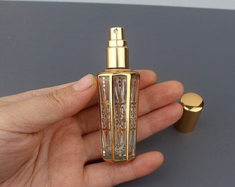 Spray Bottles 15ml Gold Sample Empty Containers Travel Portable Elegant Ultra Mist Sprayer Atomizer Glass Perfume Bottle