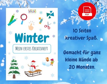 WINTER BUSY BOOK Livret créatif pour les tout-petits Feuilles de travail Montessori Activité d’hiver pour les tout-petits Feuilles d’apprentissage Pdf Hiver Tout-petits Bricolage