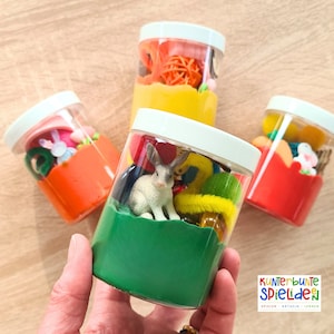 Kleines Geschenk Ostern Osterkörbchen Beschäftigung Frühling  Sofknete Knete Kinder Geburtstag Gastgeschenke Kinder Sensory Play Knetdose