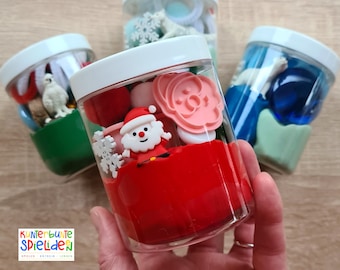 Kleines Geschenk Knetglas Beschäftigung Winter Weihnachten Softknete Knete Quiet Play Kinder Weihnachten Play Doh Winter Adventskalender