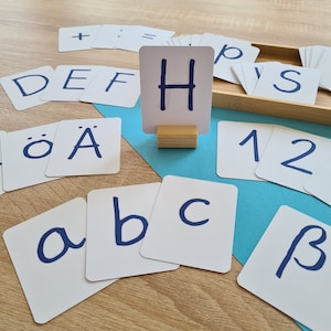 Tarjetas de regalo con letras de inscripción escolar con tarjetero - alfabeto en escritura básica - relleno para bolsas de dulces