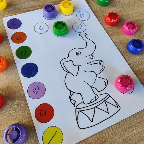 Quetschiedeckel Spielvorlagen: wiederverwendbare Vorlagen zum Lernen von Zahlen, Formen, Buchstaben, Farben - Vorschule - Montessori