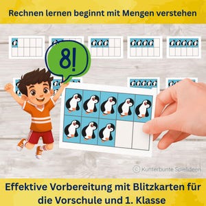 Flashcards för kvantitetsigenkänning 1-10 för utskrift – övningar för kvantitetsförståelse som PDF för förskola och årskurs 1, lära sig räkna