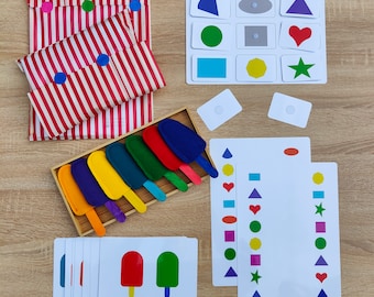 Montessori inspiriertes Geschenkset für Kleinkinder  - Farben lernen - Formen- Feinmotorik- Stift- Benutzung