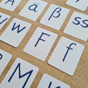 Montessori Sandtablett/ Schreiben lernen Sandpapierbuchstaben/ Grundschrift Alphabet Karten Geschenk zur Einschulung / Zuckertüte Geschenk Bild 2