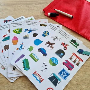 Juego de bingo de viaje para niños: ¡diversión y entretenimiento para llevar! Actividades para viajes en coche, viajes en tren / juegos de viaje / bingo de coche