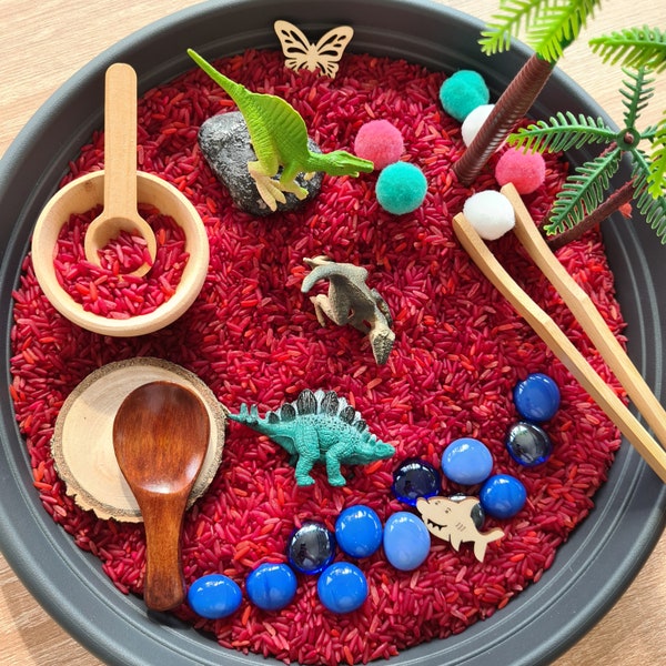 Dinosaur Play World - Sensory Play - Imaginative Play - Natural Play - Montessori Activity Trays - Children's Gift