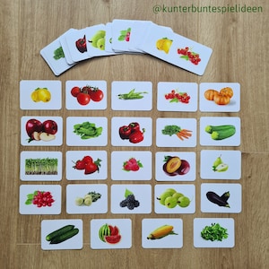Obst und Gemüse Karten Lernkarten Real life picture von Obst und Gemüse heimische Sorten