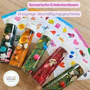 Bouteille sensorielle cadeau pour les activités d'automne et d'hiver pour les enfants Jeu créatif pour tout-petits Montessori Jeu sensoriel Idées de jeux colorés