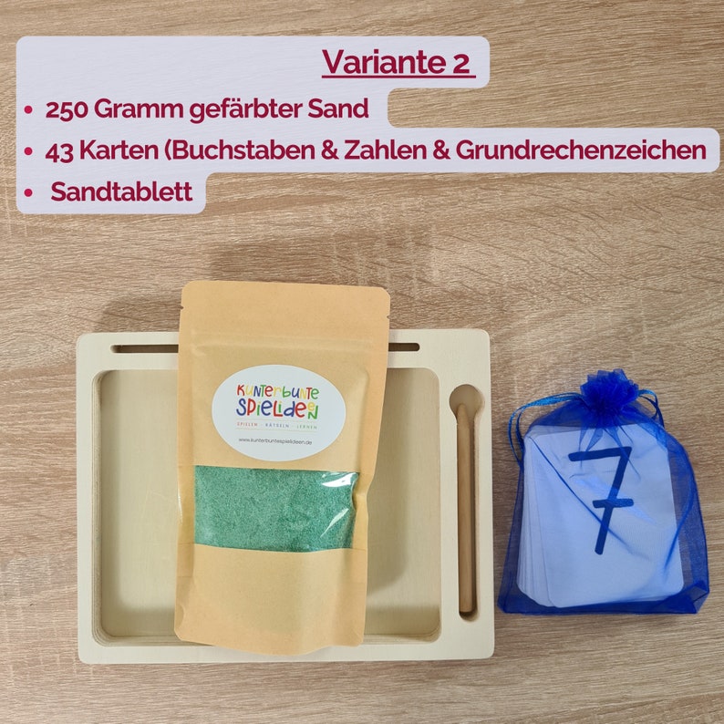 Montessori Sandtablett/ Schreiben lernen Sandpapierbuchstaben/ Grundschrift Alphabet Karten Geschenk zur Einschulung / Zuckertüte Geschenk Bild 10